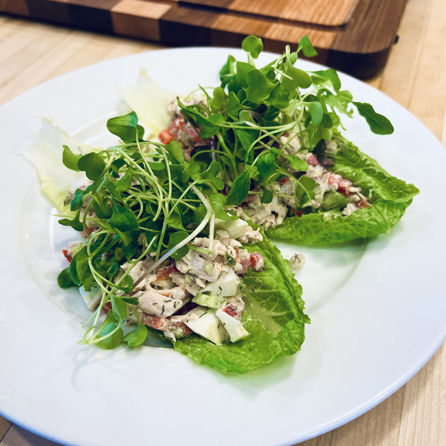 chicken egg salad recipe plated