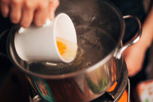 poaching eggs