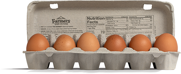 Farmers Hen House Free-Range eggs carton open