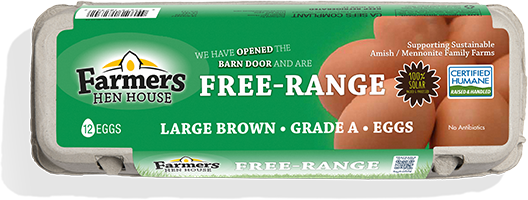 Farmers Hen House Free-Range Eggs carton top