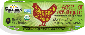 Farmers Hen House Pasture-Raised Organic Eggs carton top