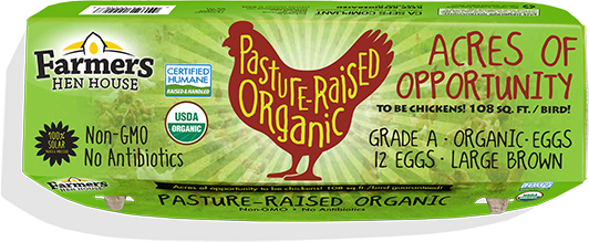 Farmers Hen House Pasture-Raised Organic Eggs carton top