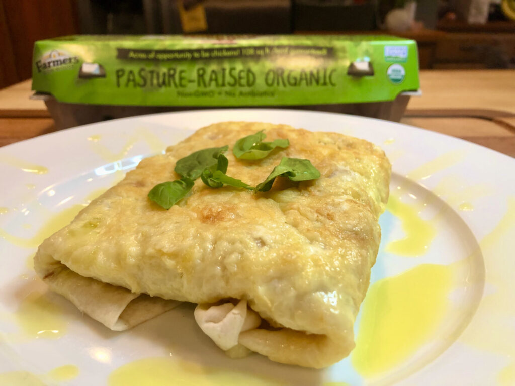Tortilla Egg Wrap (Keto recipe) 10 tortilla egg wrap plated