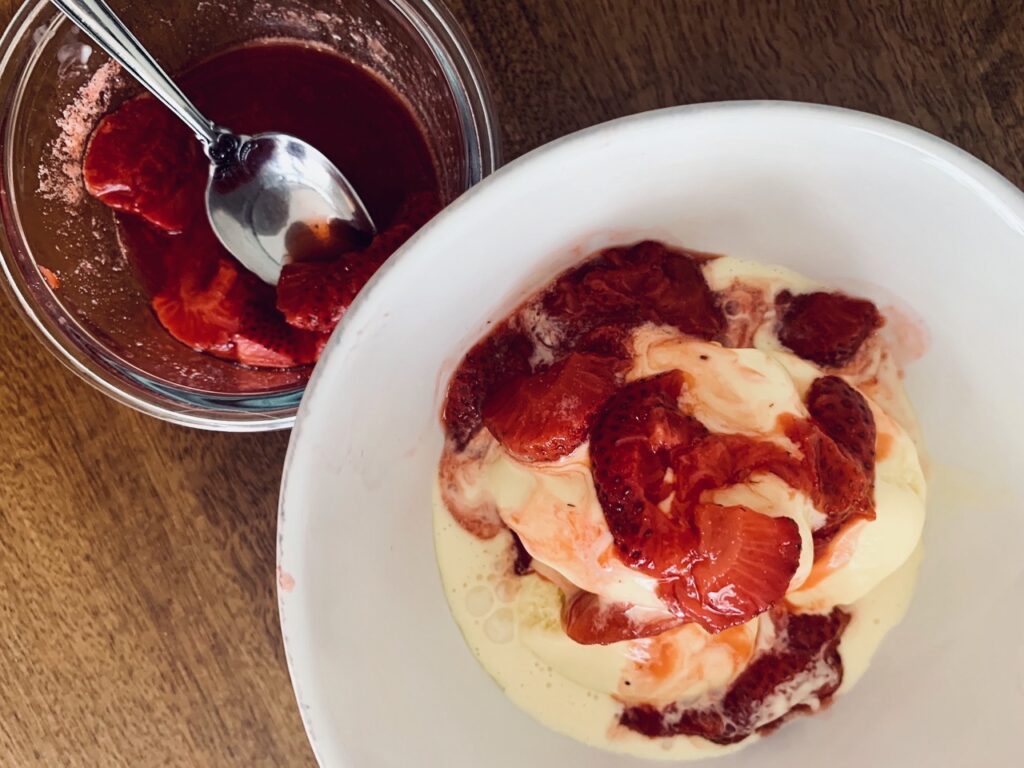 Vanilla Frozen Custard with Fresh Strawberries