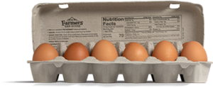 Organic Free-Range Egg Carton open