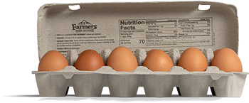 Organic Free-Range Eggs 6 Organic Free-Range Egg Carton open