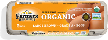Organic Free-Range eggs carton top