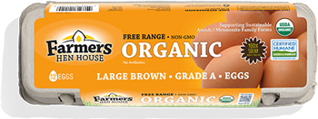 Organic Free-Range Eggs 7 Organic Free-Range eggs carton top