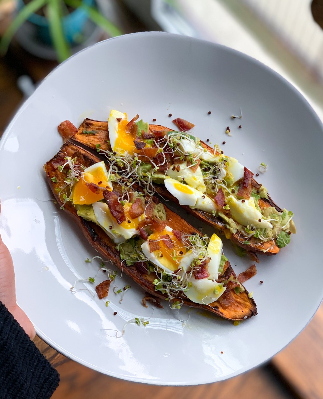 Sweet Potato Toast With Avocado & Eggs